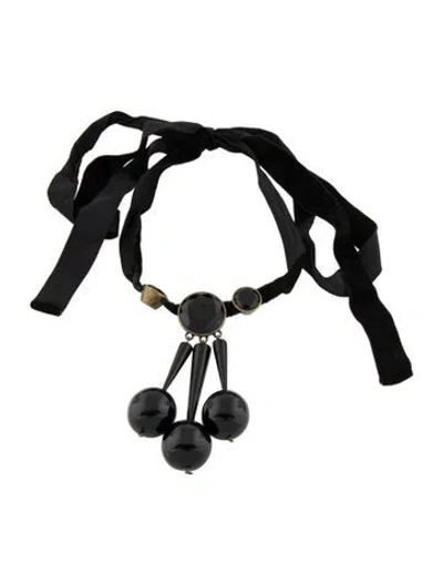 Pre-owned Marni Velvet & Resin Dangle Collar Necklace, 72" In Multi