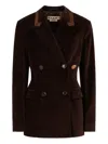 Marni Velvet Calf-hair Collar Blazer In Brown