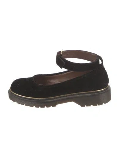 Pre-owned Marni Velvet Flats In Black