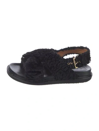 Pre-owned Marni Velvet Sandals In Black