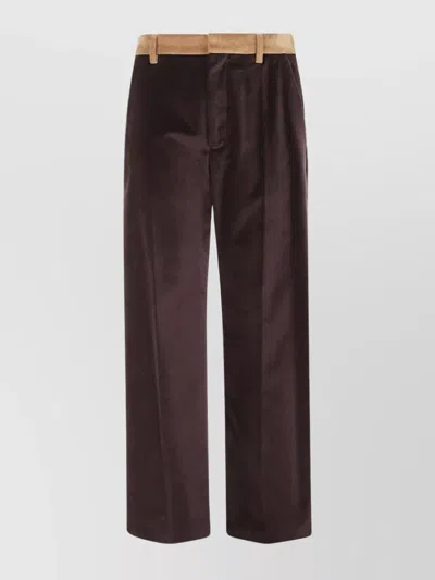 Marni Velvet Trousers With Pockets And Loops In Brown