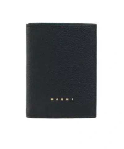 Marni Venice Bi-fold Leather Wallet In Green