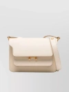 Marni Mini Trunk Leather Shoulder Bag In White