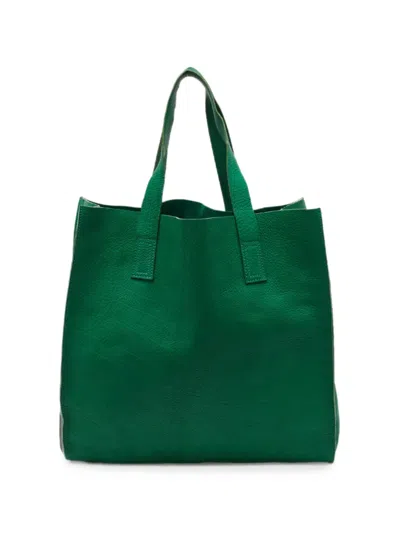 Pre-owned Marni Vertical Leather Tote Bag In Green
