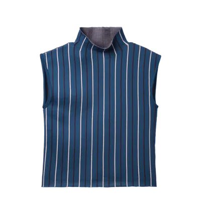 Marni Vertical Stripe Technical Knit Turtleneck Sweater Blue