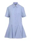 Marni Classic Button-down Shirt Dress In Striped Cotton In Blue