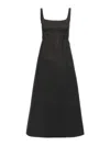 Marni Trapeze Midi Dress With Structured Bustier In Black
