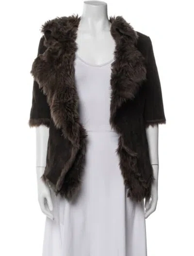 Pre-owned Marni Vintage 2010 Faux Fur Jacket In Brown