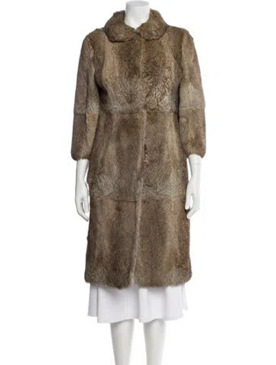Pre-owned Marni Vintage 2011 Fur Coat In Neutral
