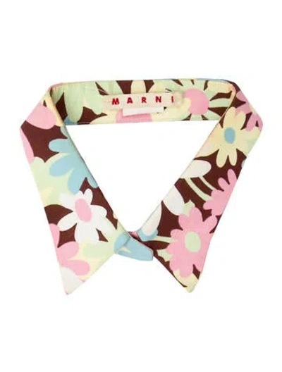 Pre-owned Marni Vintage Floral Print Scarf In Brown