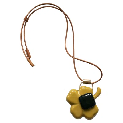 Pre-owned Marni Vintage Four Leaf Clover Resin Pendant Necklace In Multi