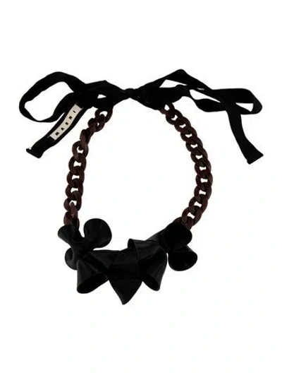 Pre-owned Marni Vinyl & Ribbon Collar Necklace, 78" In Multicolor
