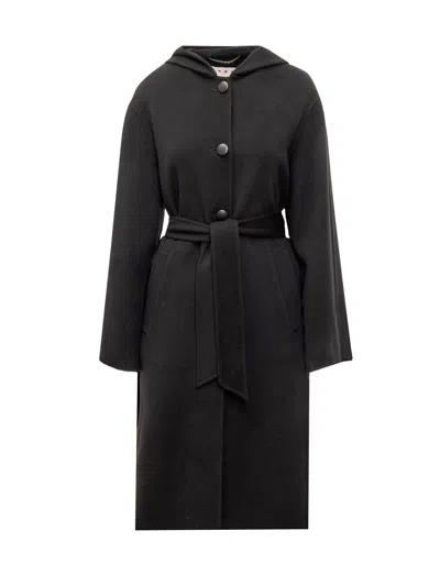 Marni Virgin Wool And Cashmere Coat In Black