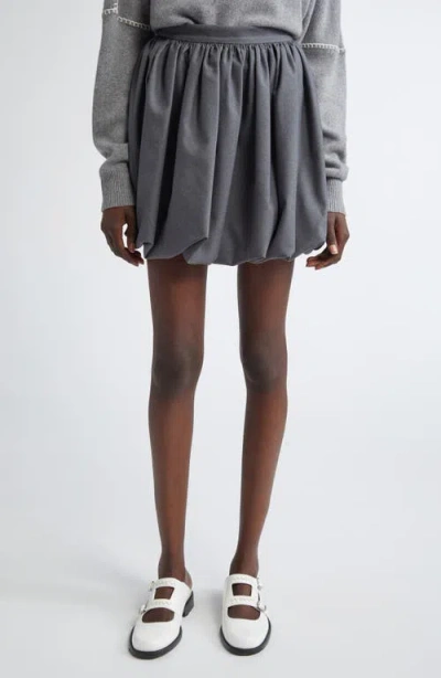 Marni Virgin Wool Balloon Miniskirt In Graphite/b