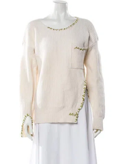 Pre-owned Marni Virgin Wool Bateau Neckline Sweater In Neutral