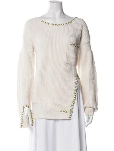 Pre-owned Marni Virgin Wool Bateau Neckline Sweater In Neutral