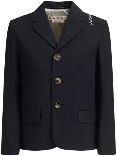 Marni Virgin Wool Blazer In 黑色