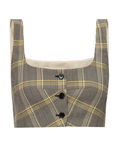 MARNI MARNI CHECK PATTERN CROPPED TANK TOP
