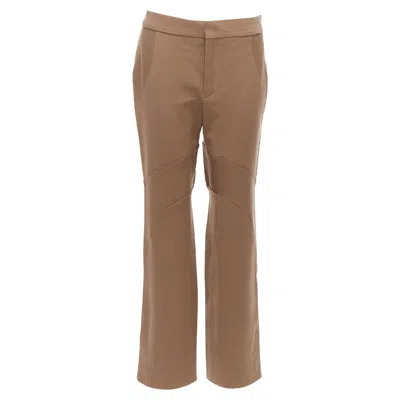 Marni Virgin Wool Blend Curved Panelled Trousers In Brown