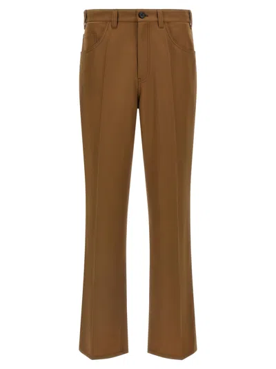 Marni Virgin Wool Blend Tailored Trousers In Brown