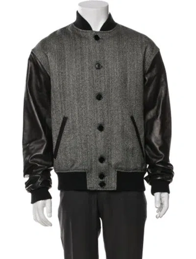 Pre-owned Marni Virgin Wool Bomber Jacket In Grey