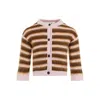 Marni Cropped Cardigan With Playful Stripe Pattern In Multicolor
