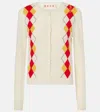 Marni Diamond-pattern Cardigan In White
