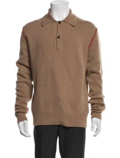 Pre-owned Marni Virgin Wool Collar Polo Sweater In Multi