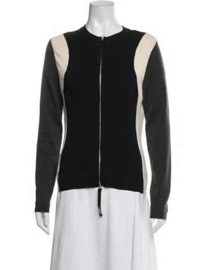 Pre-owned Marni Virgin Wool Colorblock Pattern Jacket In Blue/grey/white