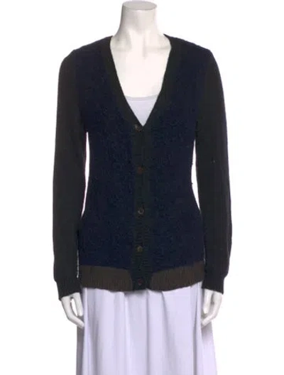 Pre-owned Marni Virgin Wool Colorblock Pattern Sweater In Blue