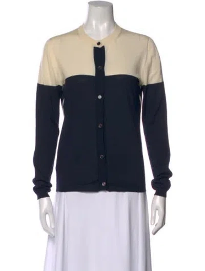 Pre-owned Marni Virgin Wool Colorblock Pattern Sweater In Blue