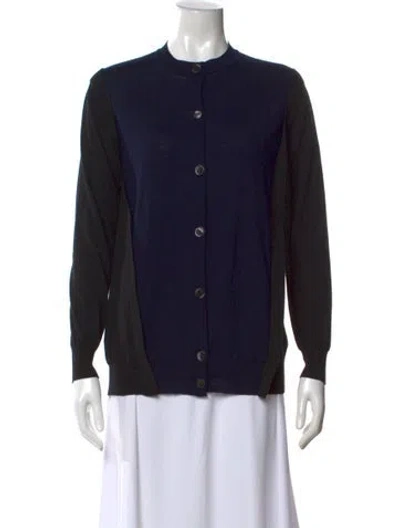 Pre-owned Marni Virgin Wool Colorblock Pattern Sweater In Blue