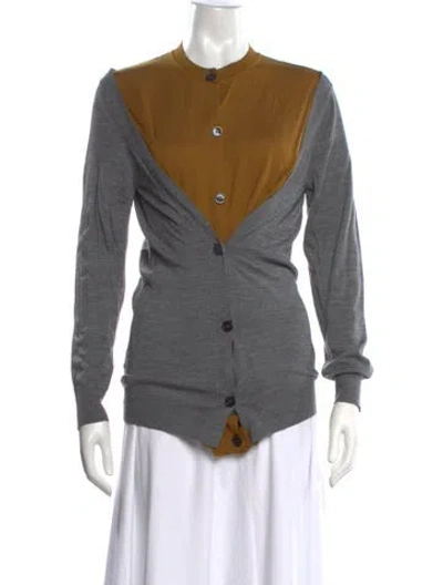 Pre-owned Marni Virgin Wool Colorblock Pattern Sweater W/ Tags In Grey