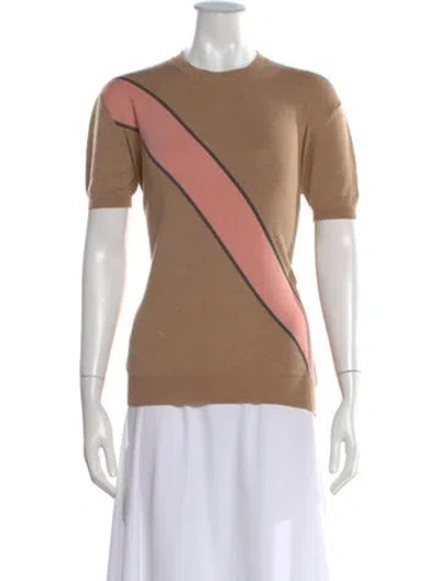 Pre-owned Marni Virgin Wool Colorblock Pattern Top In Neutral