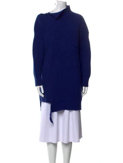 Pre-owned Marni Virgin Wool Cowl Neck Sweater In Blue
