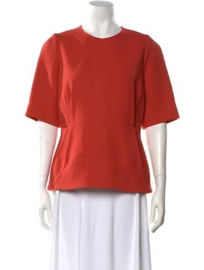 Pre-owned Marni Virgin Wool Crew Neck Blouse In Orange