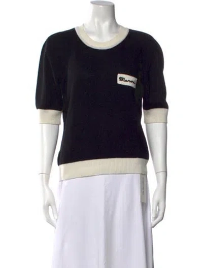 Pre-owned Marni Virgin Wool Crew Neck Sweater In Black