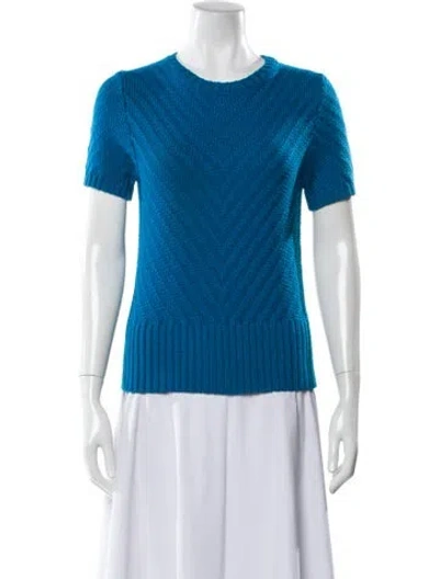 Pre-owned Marni Virgin Wool Crew Neck Sweater In Blue