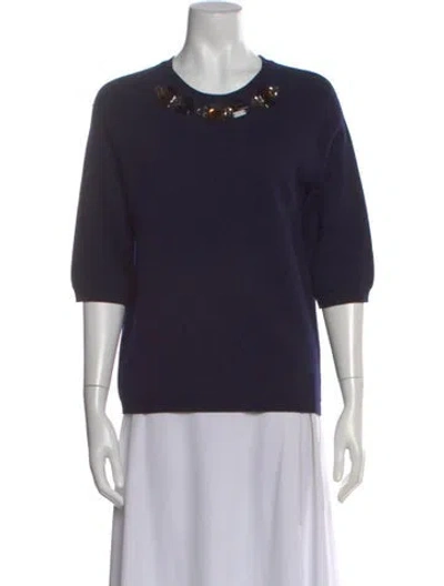 Pre-owned Marni Virgin Wool Crew Neck Sweater In Blue