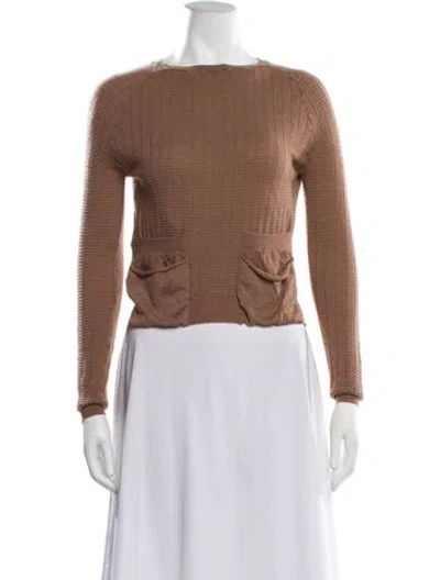 Pre-owned Marni Virgin Wool Crew Neck Sweater In Brown