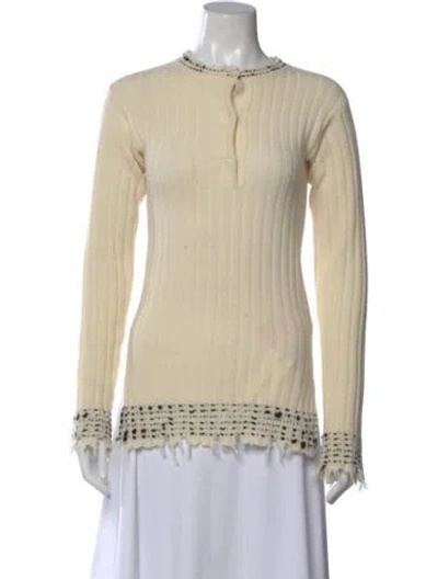 Pre-owned Marni Virgin Wool Crew Neck Sweater In Neutral