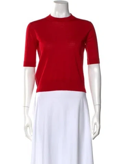 Pre-owned Marni Virgin Wool Crew Neck Sweater In Red