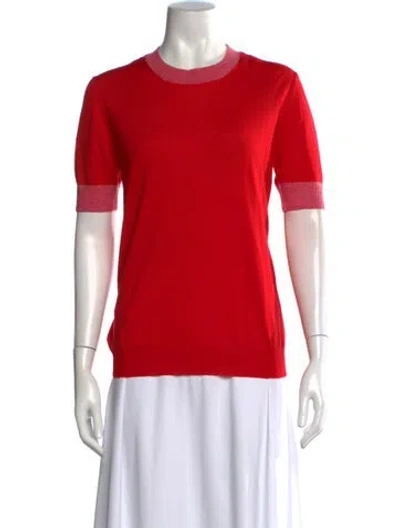 Pre-owned Marni Virgin Wool Crew Neck Sweater In Red