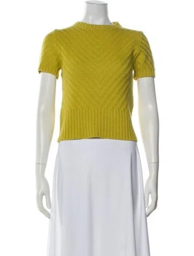 Pre-owned Marni Virgin Wool Crew Neck Sweater In Yellow