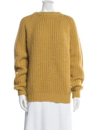 Pre-owned Marni Virgin Wool Crew Neck Sweater In Yellow