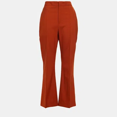 Pre-owned Marni Virgin Wool Flared Pants 38 In Red