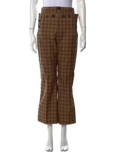 Pre-owned Marni Virgin Wool Flared Pants In Brown