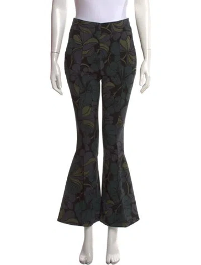 Pre-owned Marni Virgin Wool Flared Pants In Green