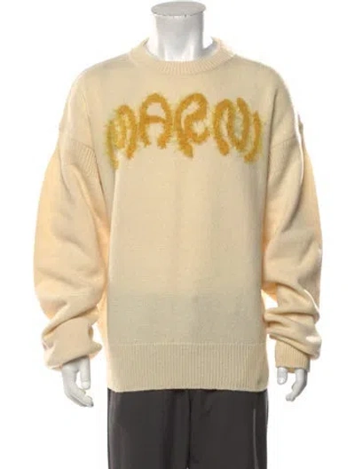 Pre-owned Marni Virgin Wool Graphic Print Pullover In Neutrals