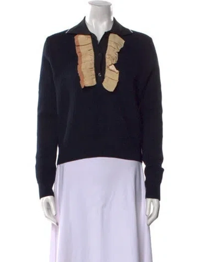 Pre-owned Marni Virgin Wool Graphic Print Sweater In Black